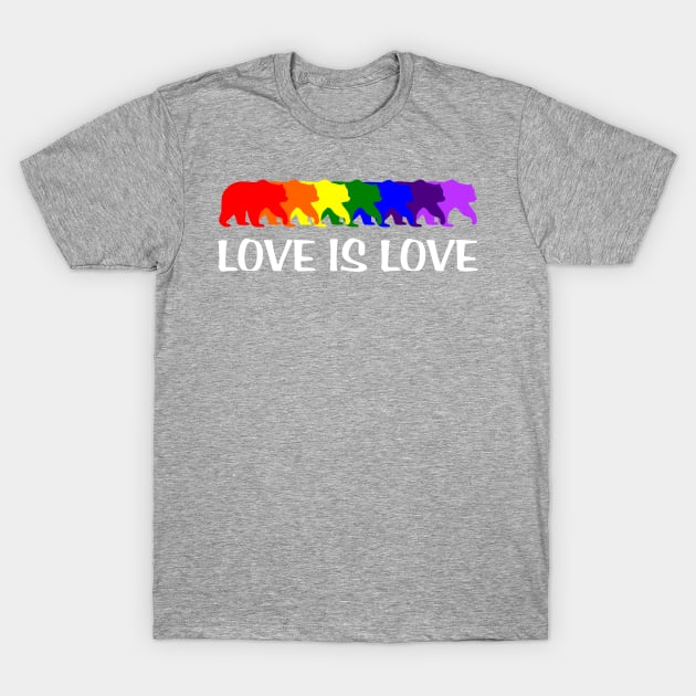 Love is Love Gay Pride T-Shirt by Husky Bear Designs